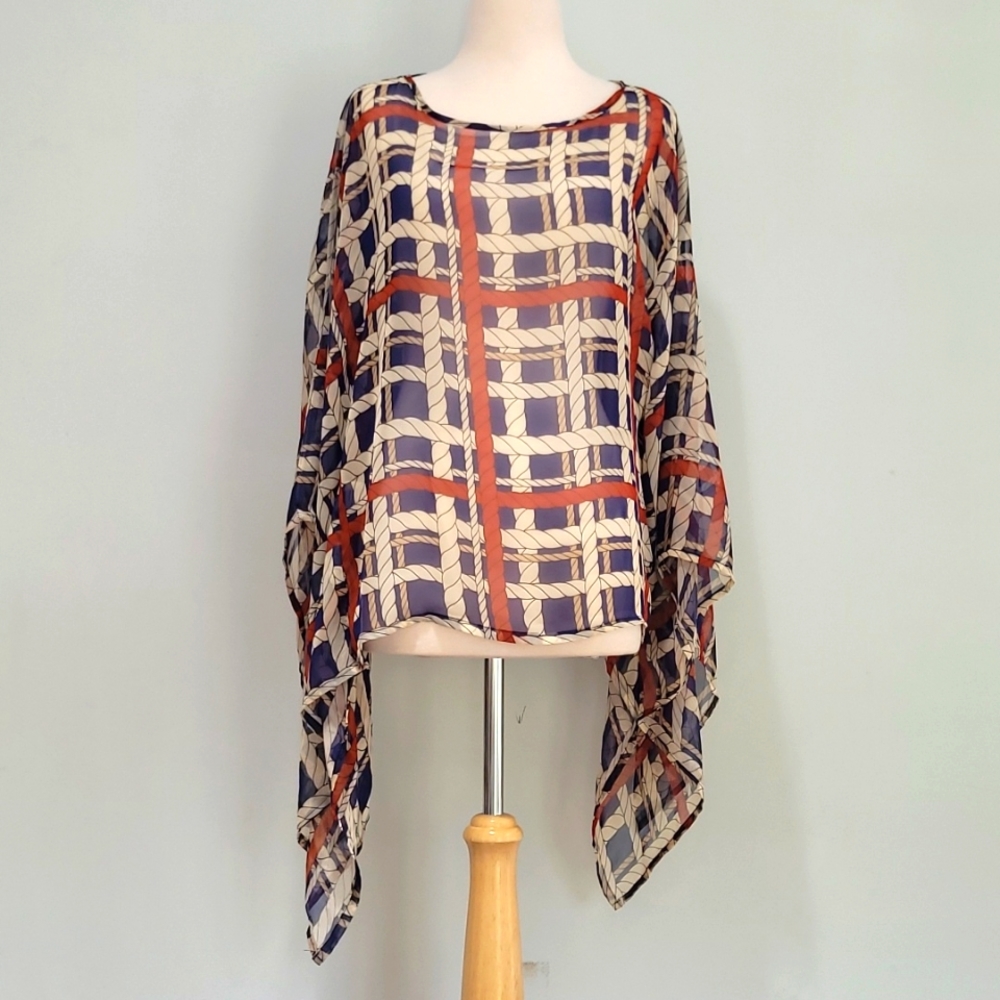 Whish red white and blue blouse size M